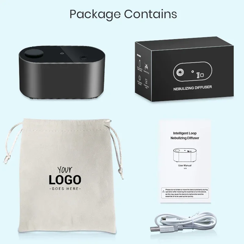 Waterless Nebulizer Essential Oil Diffuser สําหรับน้ํามันหอมระเหย - Aroma Diffuser Nebulizer กลิ่นเครื่อง Room Home Air Freshener