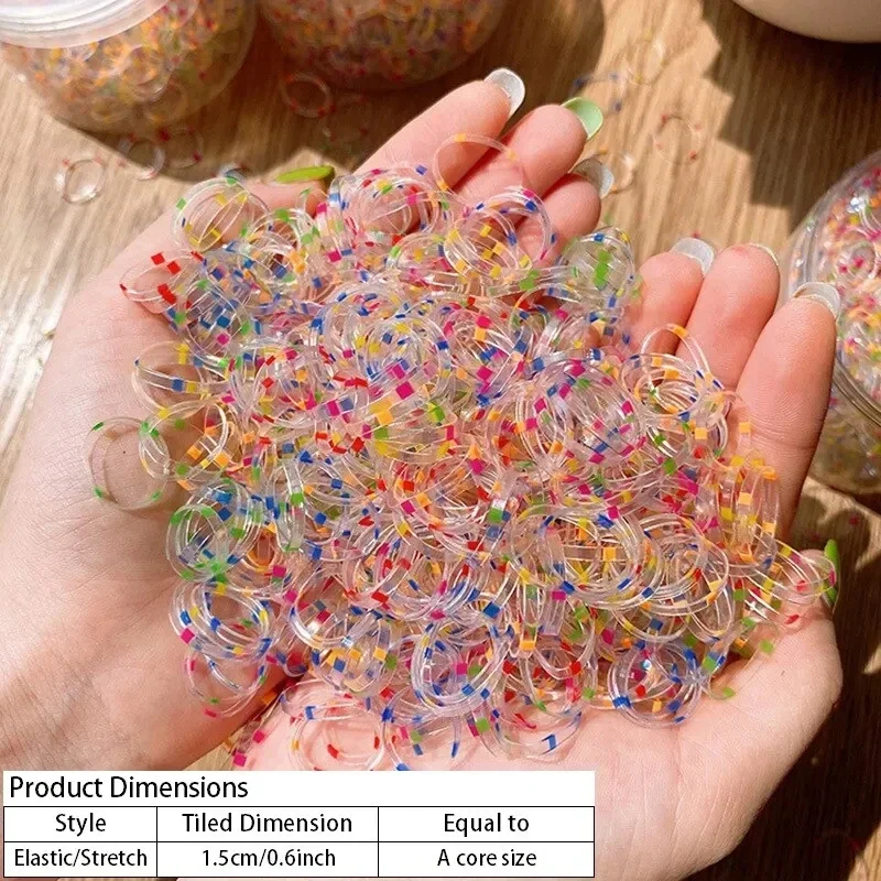 800Pcs Girls Disposable Rubber Band Hair Ties Does Not Hurt Hair Small Childrens Ponytail Holder Bands Kids Hair Accessories