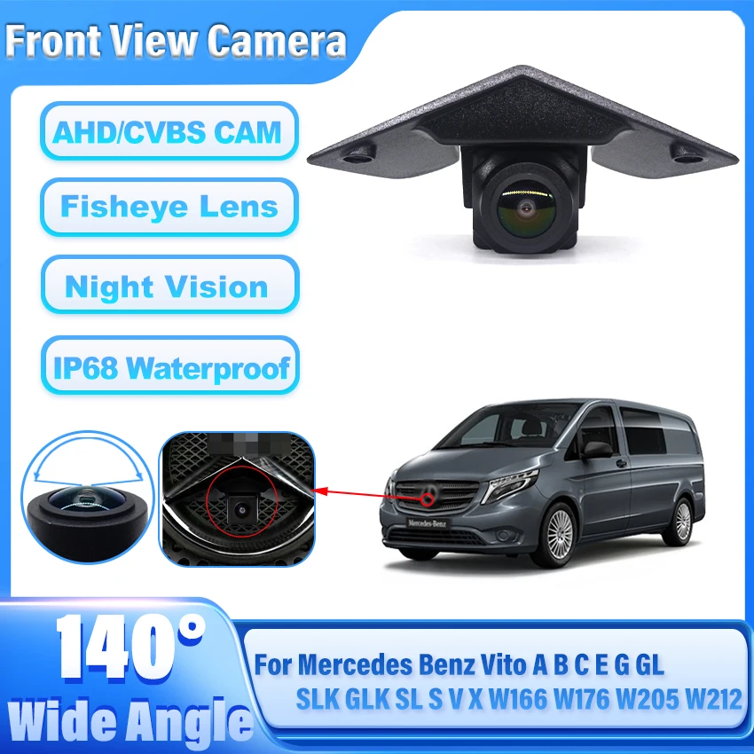 CCD HD 1080P Logo Fisheye Car Front View Camera For Mercedes Benz Vito A B C E G GL SLK GLK SL S V X W166 W176 W205 W212 Class