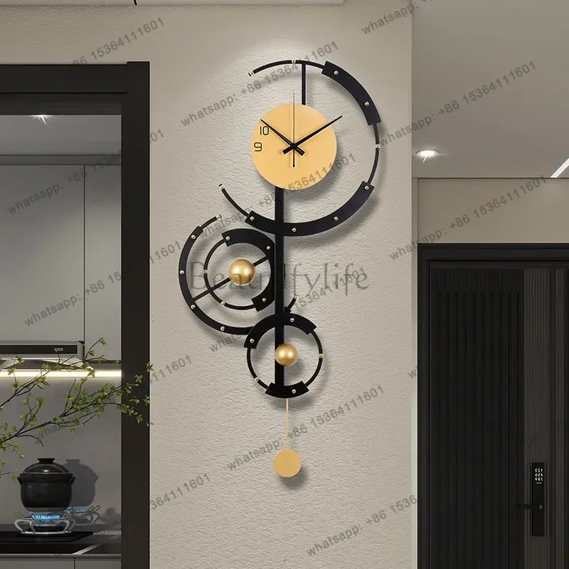 LJY Upgrade Black Premium Wall Clock Unique Elegant Nordic Design Modern Digital Clock Living Room Orologio Da Parete Home Decor