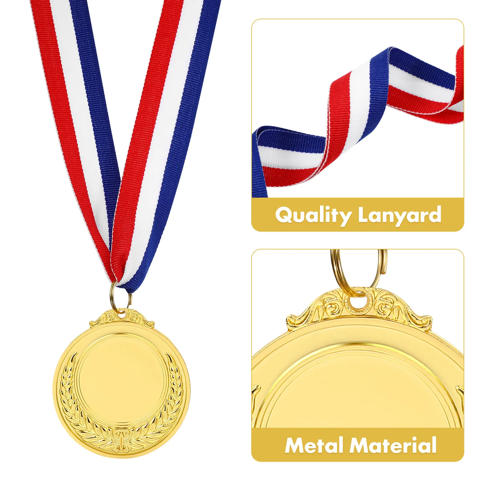 

9 Pcs Commemorative Medal Winner Gold Trophies Metal Award Competition Sports Medals The