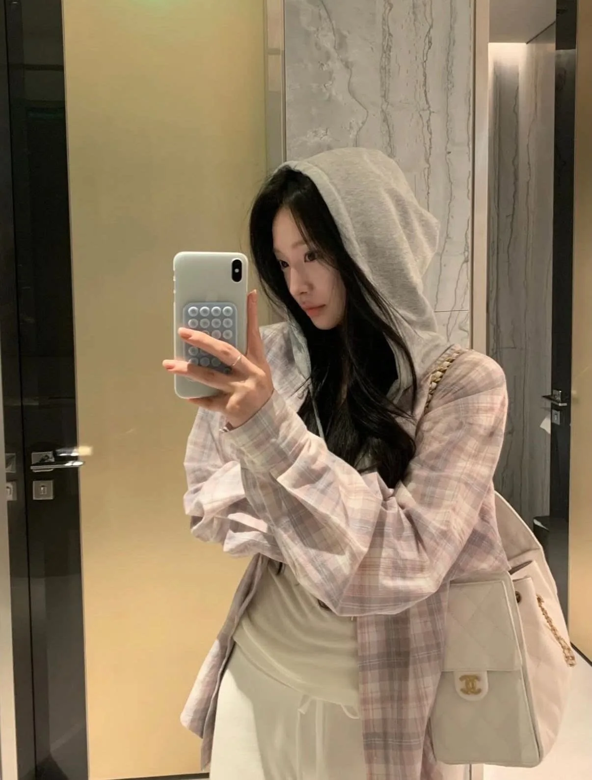 

Casual Plaid Shirt Women Spring Thin Sun Protection Long Sleeve Hooded Cotton Shirt Loose Fit Comfortable Breathable Cardigan