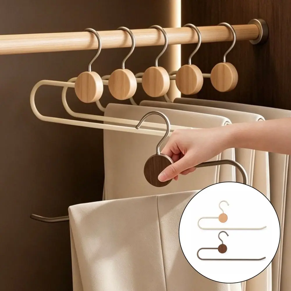Metal Pants Hanger Rotating Hook Open End Structure Door Hanging Rack Crease Free Non Slip Hanging Clothes Rack Pants Storage