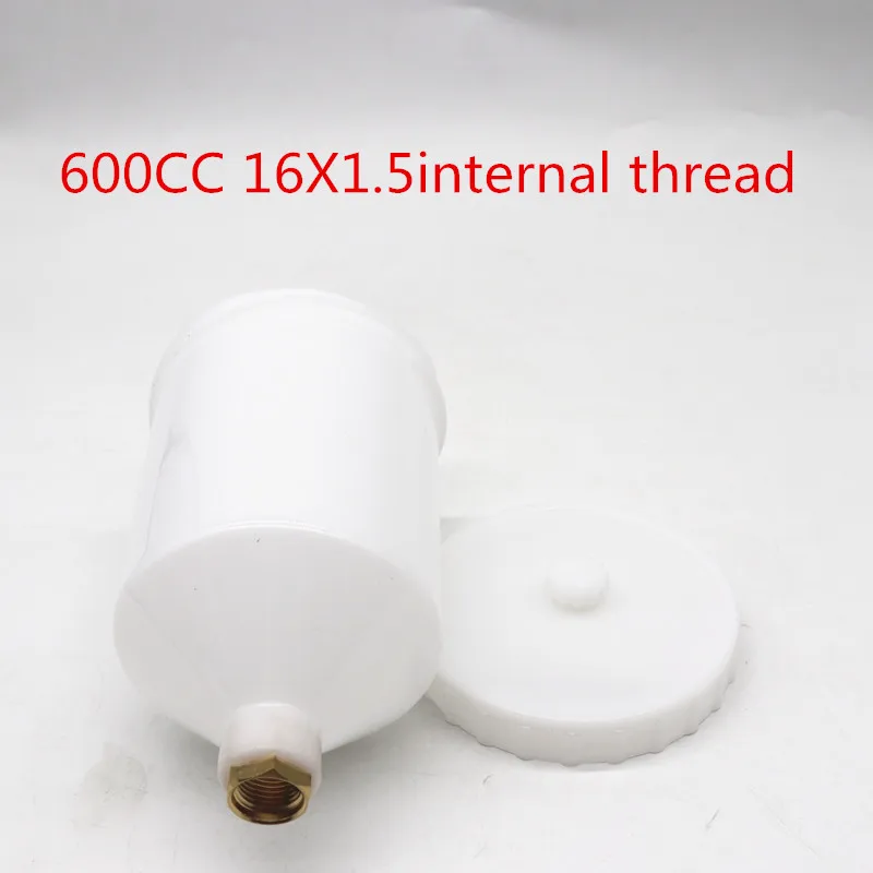 1pcs 250ml and 600ml Plastic Spray Paint Cup Sprayer Cup Air Gravity Feed Paint Spray Pot Thread Connector for Spray Gun Parts