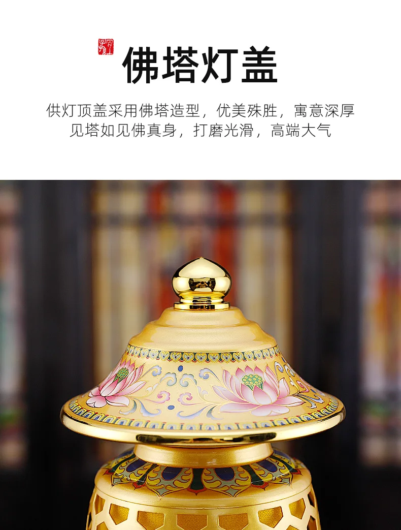 زوج 2 قطعة البوذية عالية الجودة معبد المنزل ضريح العبادة جلب الثروة المال حسن الحظ بوذا إله الثروة مصباح 28 سنتيمتر #6