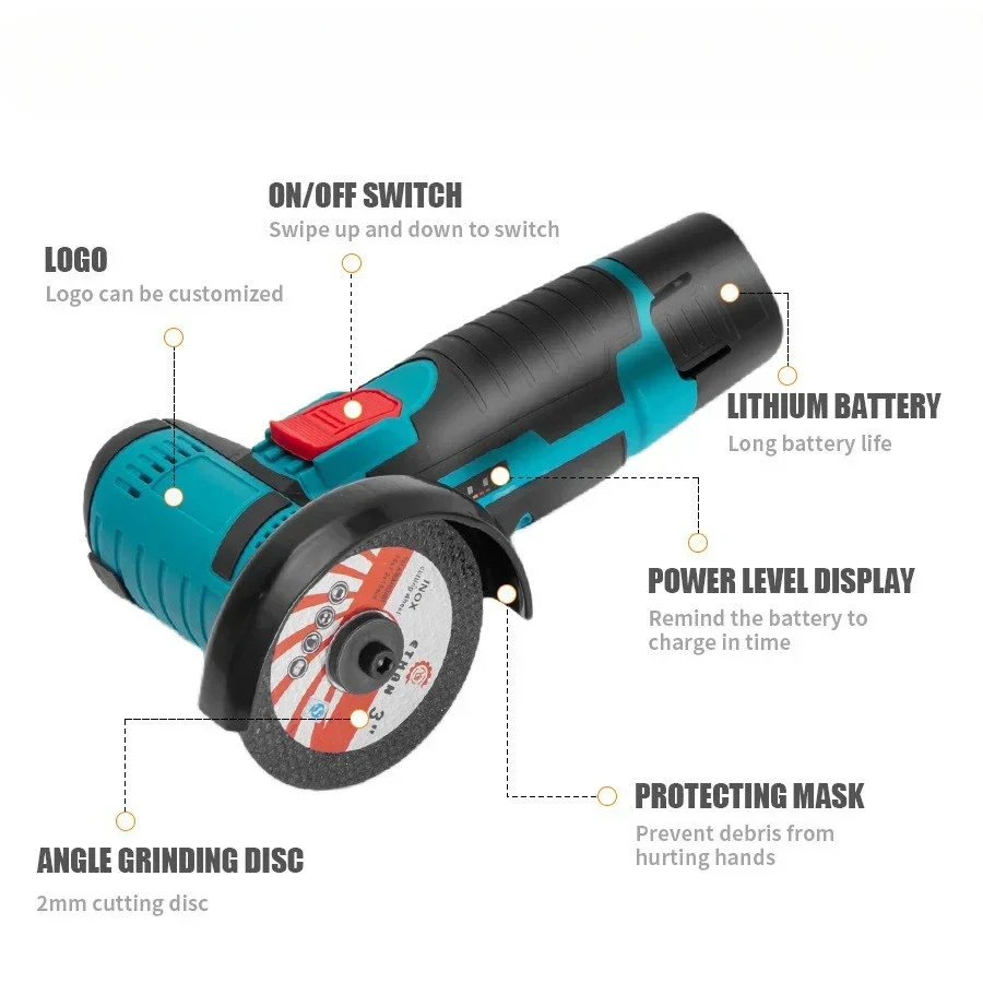 Elétrica Angle Grinder Acessórios, Lâmina de serra, Discos De Corte De Metal, Lixar, Moagem, Cortar, Círculo Rodas, 76mm, 7Pcs