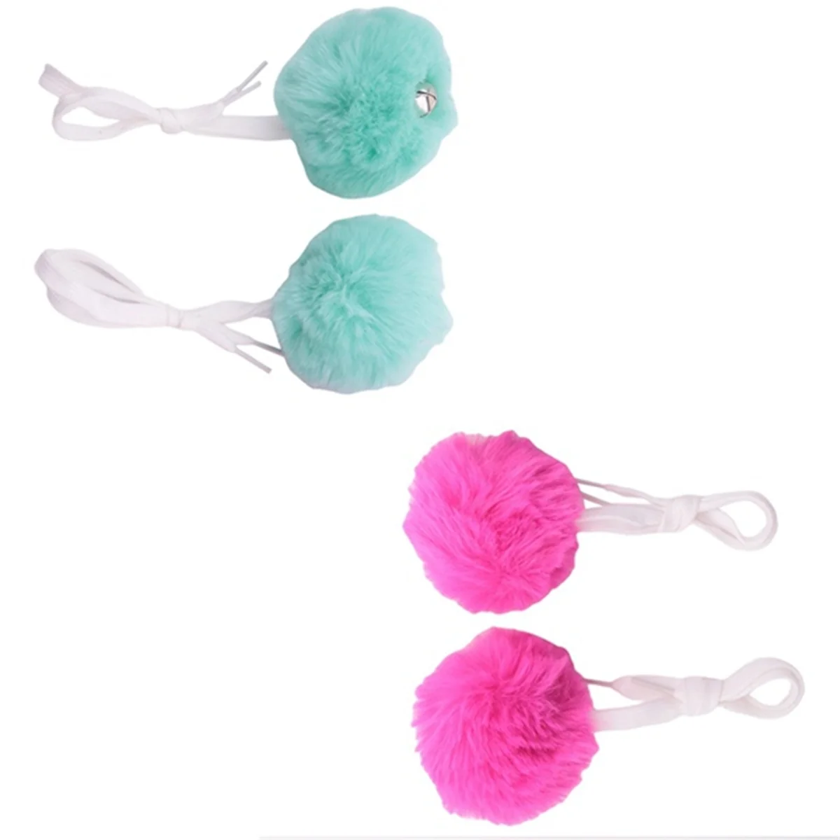 4 Pcs Large Roller Skate Pom Poms Women Girls Princess Tie-on Roller Skate Pom Poms B