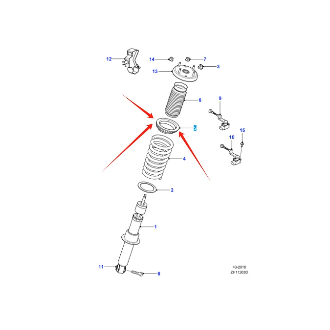 C2D16903 C2P3210 Spring Upper Insulator Shock Absorber Bearing Gasket For JAGUAR XF XJ XK 2006-2019