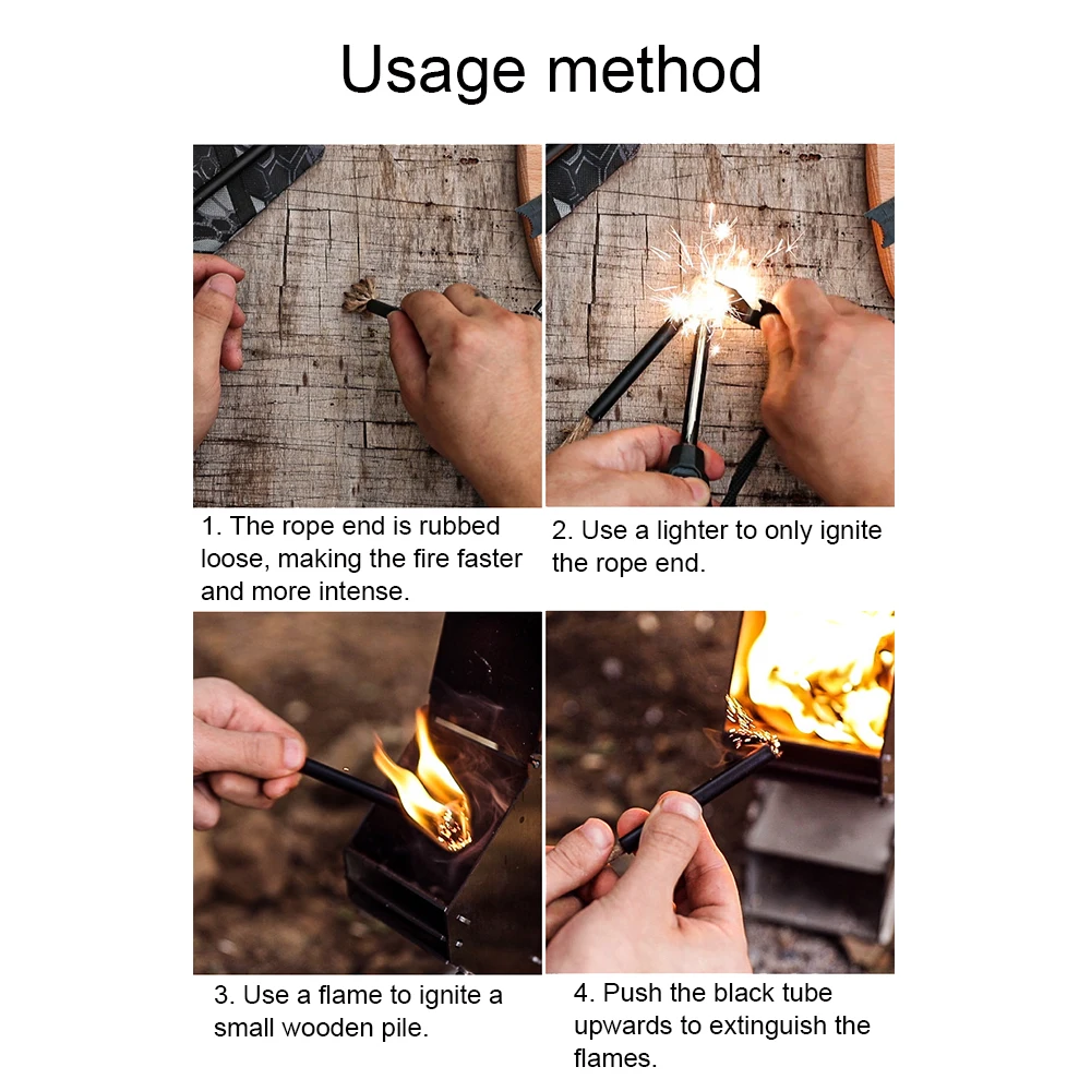 Tragbare Schnur Feuer Starter Camping Grill Feuer Feuerzeug Zünder Seil Bienenwachs Hanf Seil Feuer Werkzeuge Outdoor-Überlebens ausrüstung