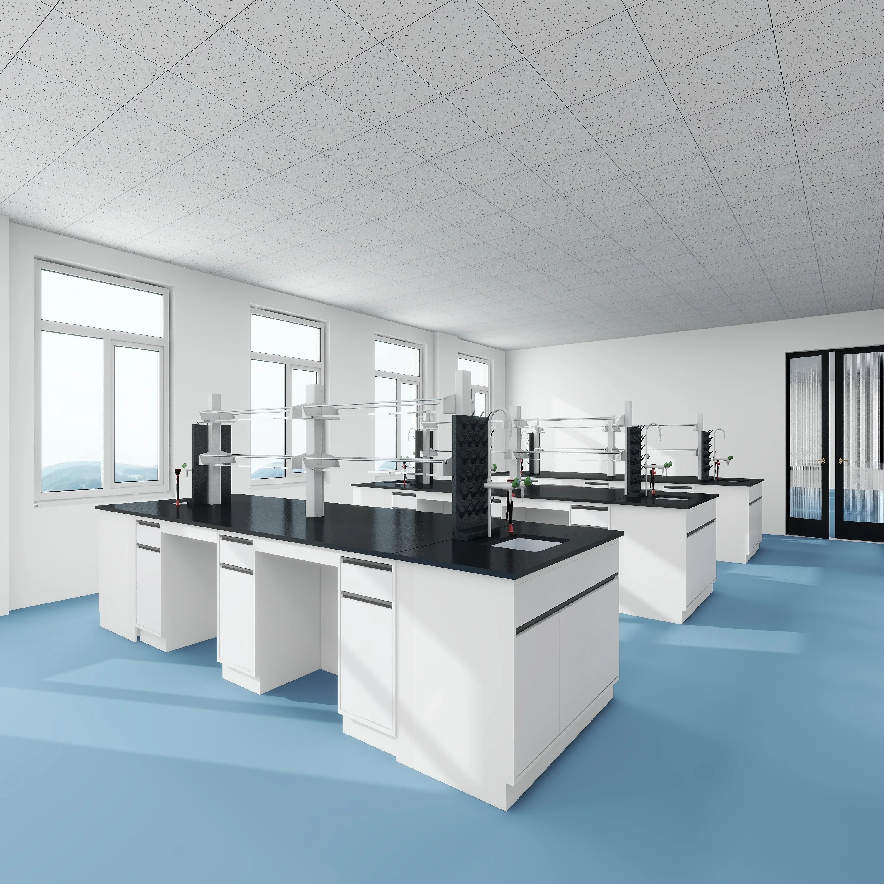 

Высококачественный лабораторный стол для химической лаборатории, лабораторный стол с краном и полкой для реагентов