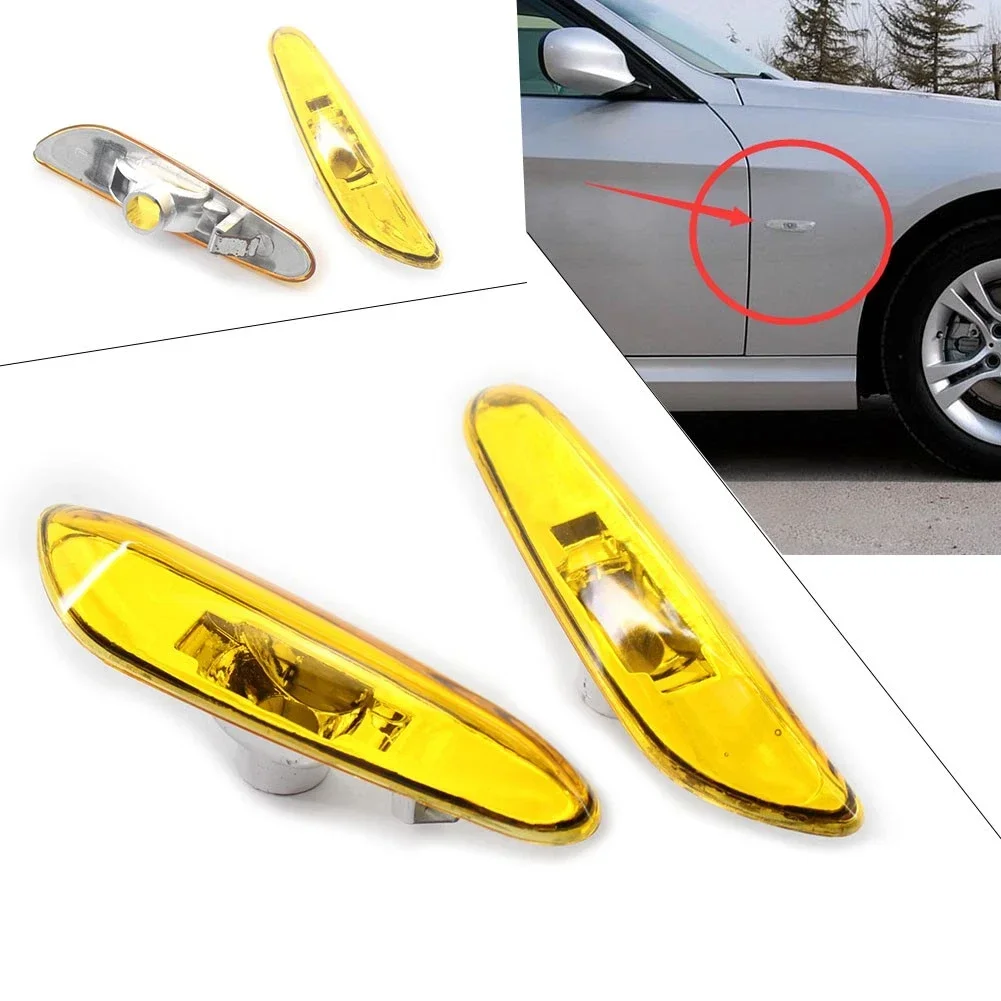 For BMW E46 4DR 2002 2003 2004 2005 63137165915 Without Light Bulbs 63137165916 1 Pair Car Side Marker Light Turn Signals Lamp