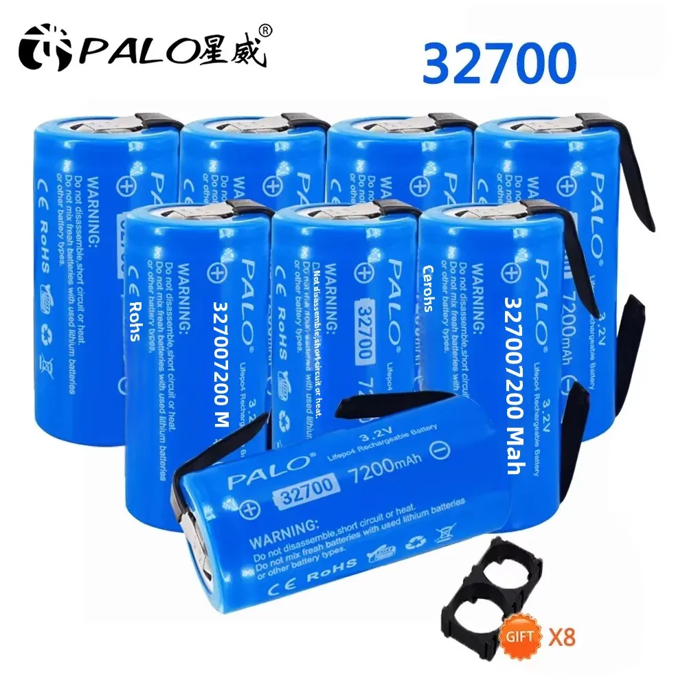 

PALO 32700 lifepo4 3.2v 7200mAh 32700 rechargeable battery LiFePO4 cell 5C discharge battery for Backup Power flashlight