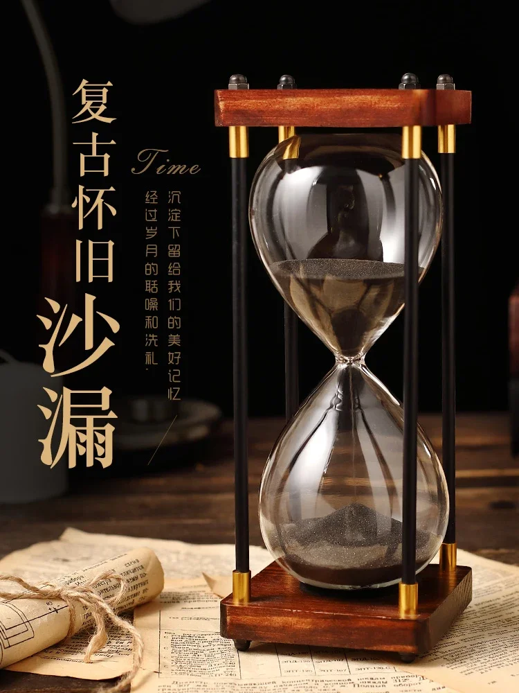 Children's time Hourglass timer 30 minutes 60 hours and a half funnel anti-drop quicksand bottle retro creative ornament