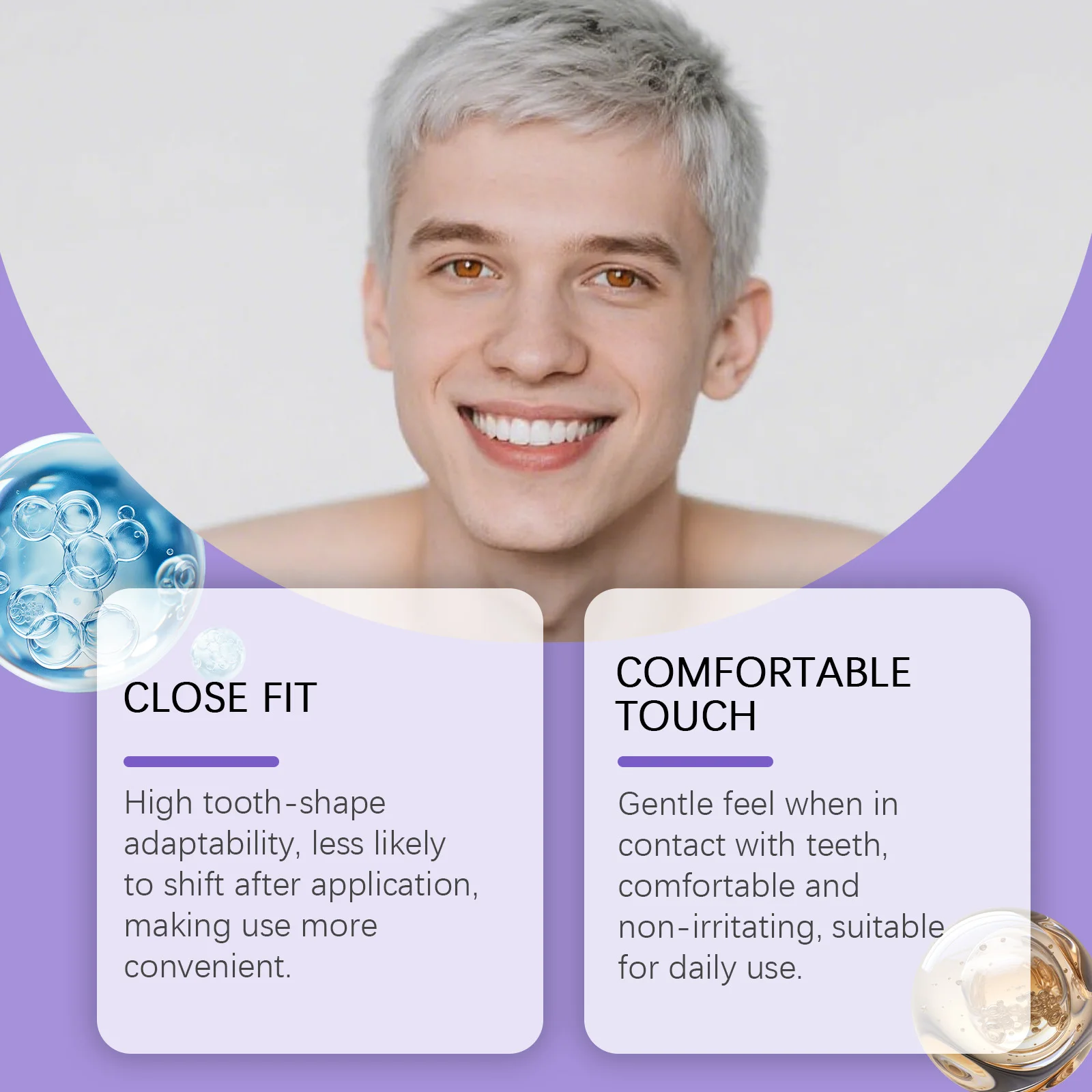 Purple Whitening Care Dental Patches Cleaning Tooth Remove Yellow Refresh Breath Reduce Sensitivity Teeth Veneer Bleaching Strip