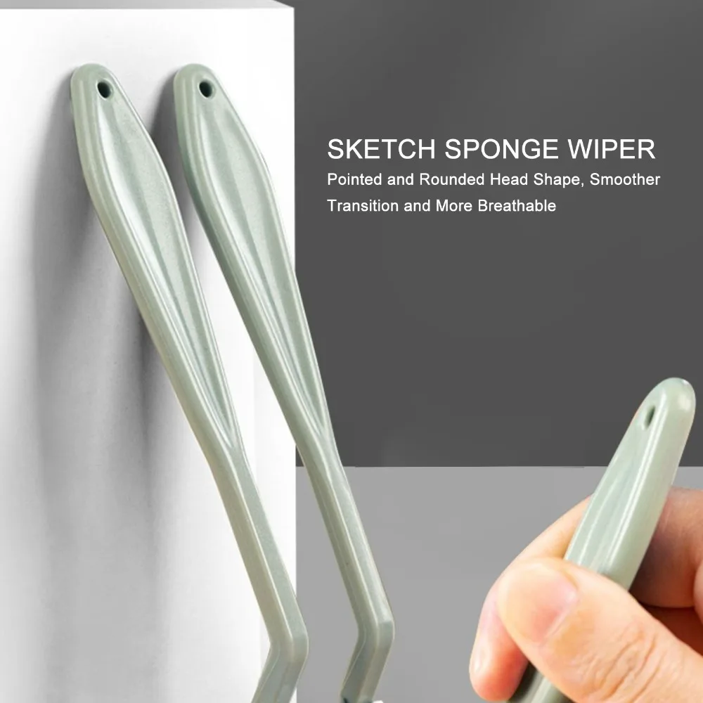 2PCS Plastic Handle Sketch Blending Tool Set Washable Portable Drawing Shading Eraser Tools with 20 Heads