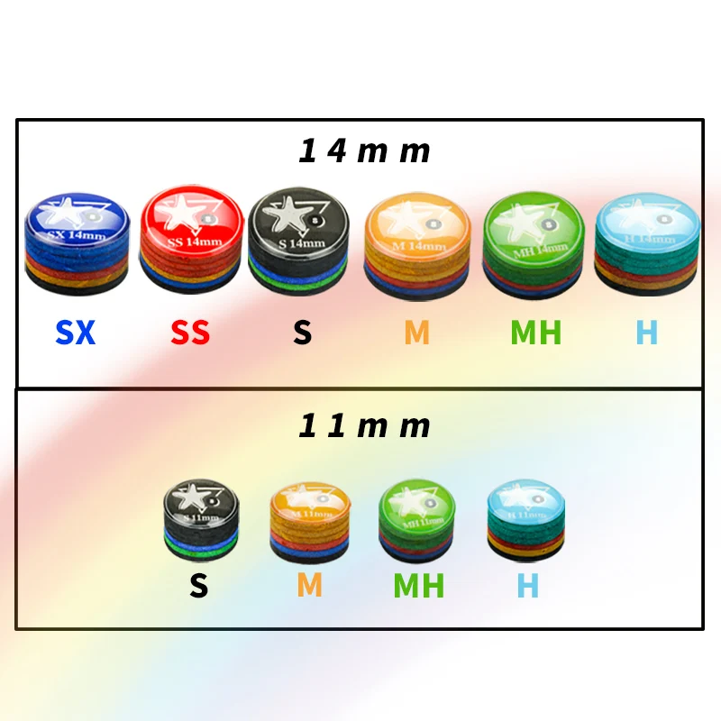 CRICAL Queue Tipps 5 Teile/los Biliards Regenbogen Pool Queue SX/SS/S/M/MH/H 11mm/14mm Snooker Queue Spitze 6 Schicht Schweinsleder Billard Zubehör