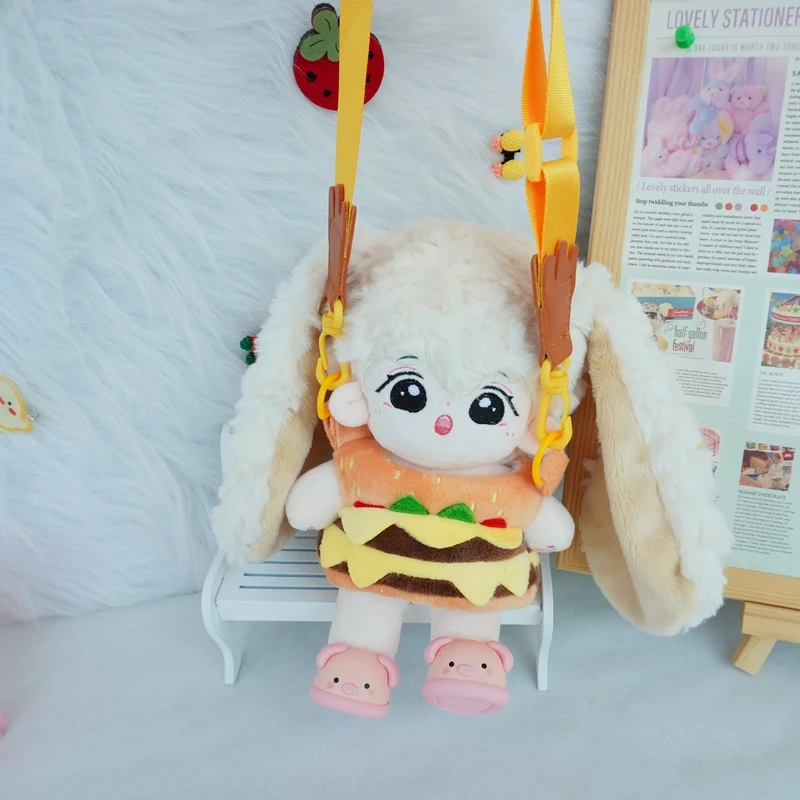 Kawaii رقاقة البطاطس الحزم حقيبة ساعي همبرغر حقيبة كروسبودي اكسسوارات ل 20 سنتيمتر أفخم القطن المعبود الدمى هدية جمع