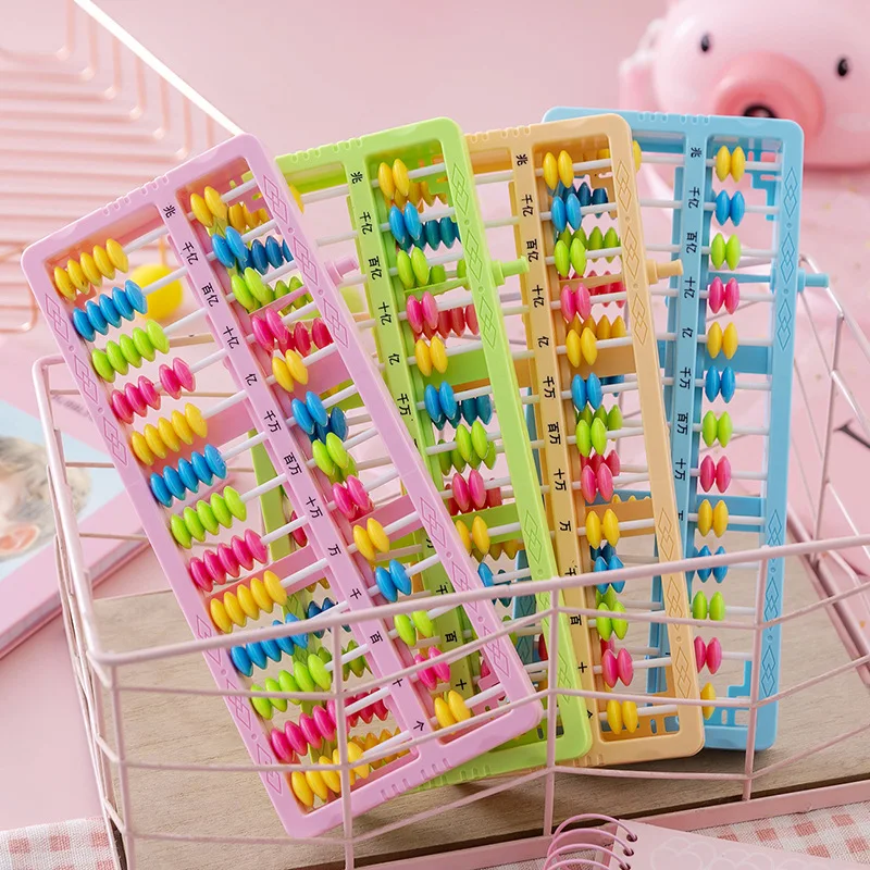 1 Pcs Kids Cartoon Color Abacus Kids Puzzle Mathematical Counters Bead Count Montessori Arithmetic Toys Kids Beadwork Stationery