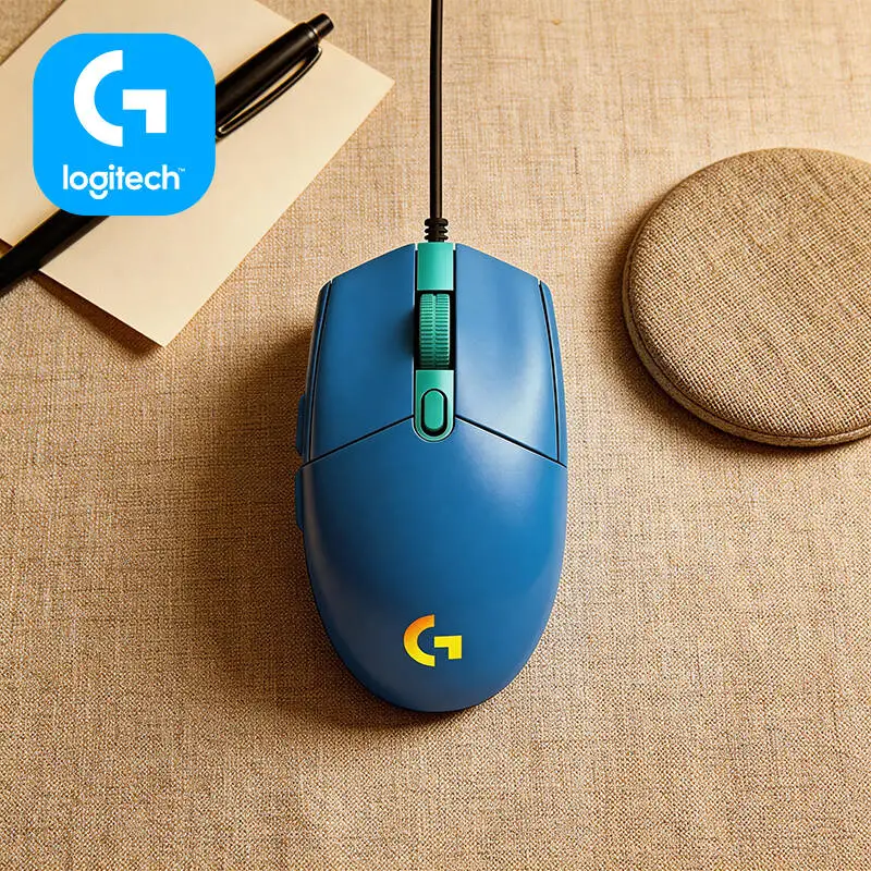 Logitech G203 Wired RGB Gaming Mouse 8000 DPI Sensor 6 Buttons On-Board Memory 1000Hz Polling Ergonomic Design Stable