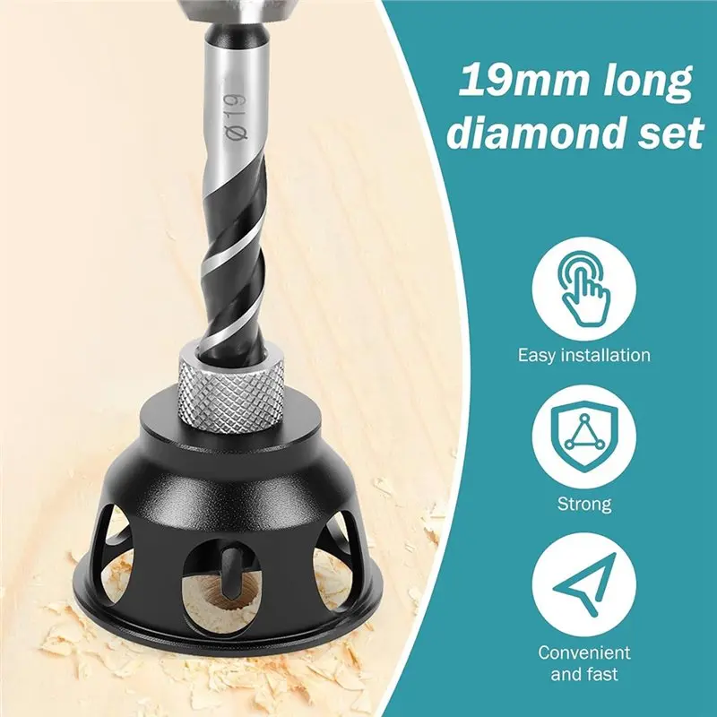 ดอกสว่านเจาะรู ABFI Bench Dog สำหรับทำมุมลบคม ทำจากสแตนเลส สำหรับเจาะรูขนาด 19 มม. (3/4 นิ้ว) พร้อมตัวกำหนดตำแหน่ง