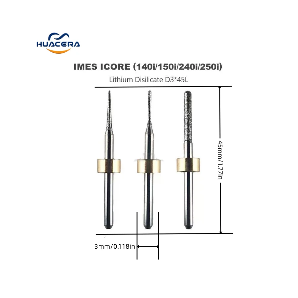 Imes Icore D3 140i/150i/240i/250i  milling  bur For Cad Caｍ Zirconia PMMA Milling Cutters For Dental Lab dentistry 0.6/1.0/2.5