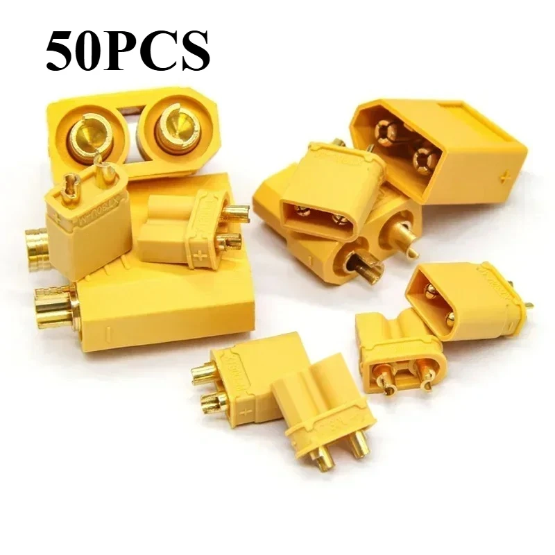 50PCS XT30U XT60 XT90 Connector Plug Bullet Welding Terminal Suit for RC Lithium Polymer Battery Model Aircraft Accessories