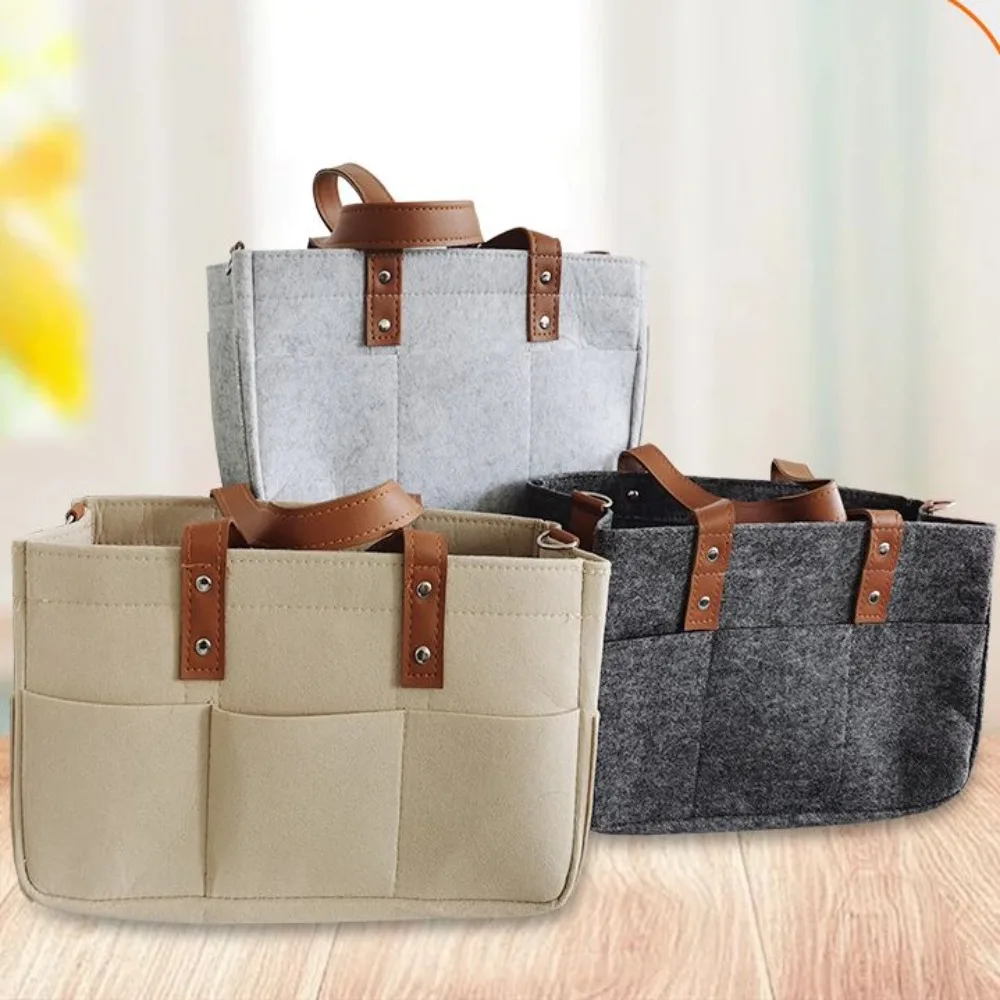 

Вместительная войлочная сумка-органайзер с ручкой, легко складывающаяся, для хранения подгузников, из войлока, с несколькими карманами, корзина для детской комнаты