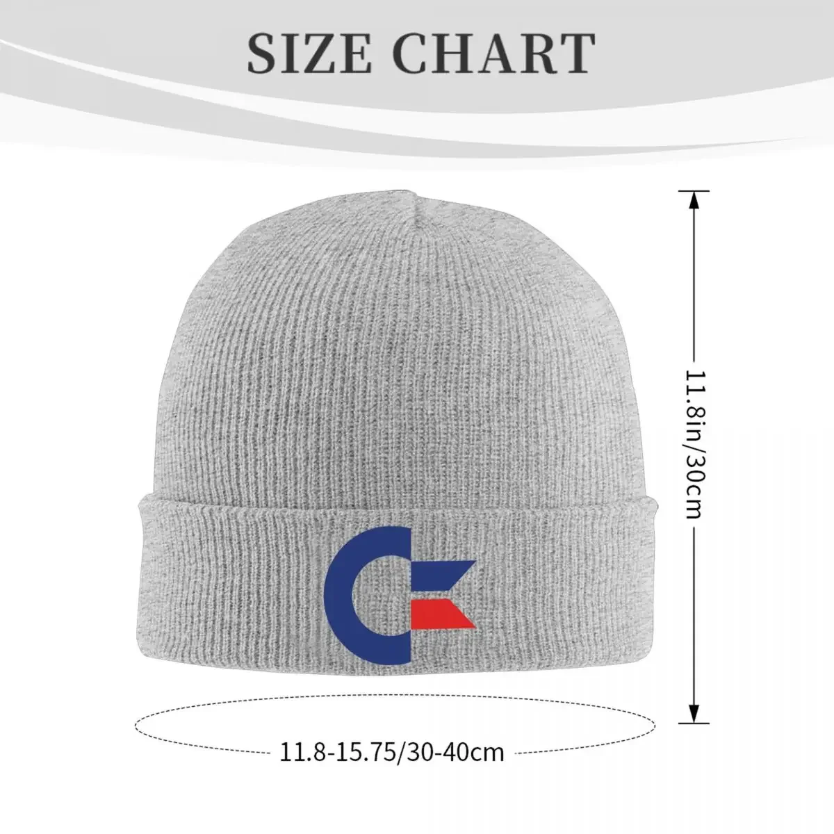 Commodore Logo Knitted Hat Beanie Autumn Winter Hat Warm Casual C64 Amiga Retro Computer Geek Nerd Cap for Men Women