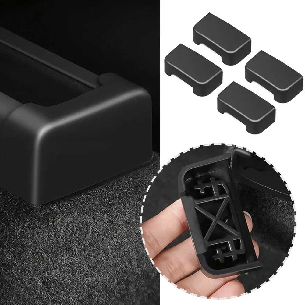 4-teiliger Sitzschienen-Schutz für Tesla Model 3/Y Zubehör, Rückseitige Endstücke, Rücksitz-Gleitschutz, Anti-Kick-Pad – Detail 2