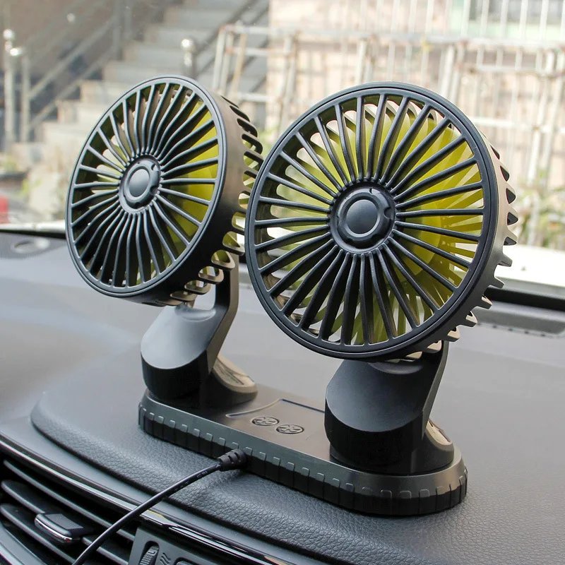 

Car fan USBMini double-headed fan Automobile air outlet aromatherapy fan Universal shaking head