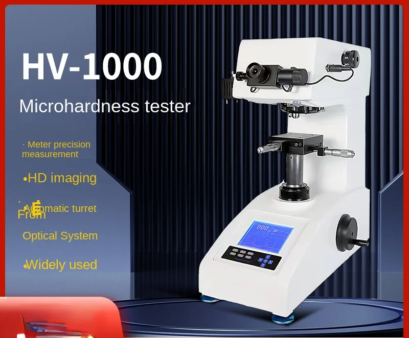 HV-1000Z Microhardness Counting Automatic Carburized Layer Heat Treatment Thin Sheet Vickers Tester on the Surface of the Turret