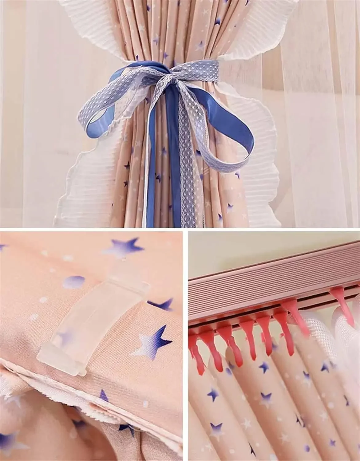 Bed Canopy Summer Mosquito Net 1.5m/5ft, U-Shaped Metal Rail Bed Canopy, Floor-to-Ceiling Bed Curtain for Girls Room Decoration view 6