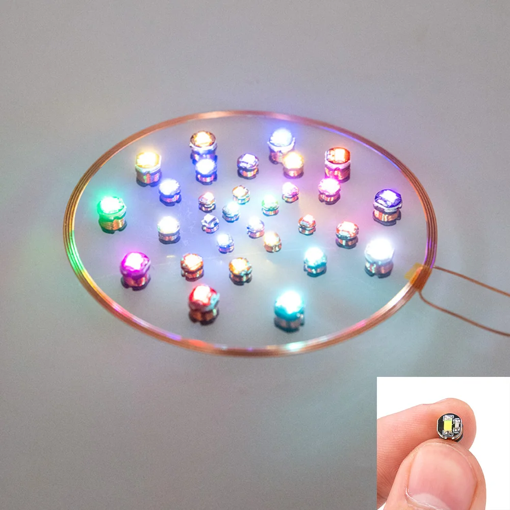 20PCS 3/4/5MM Miniature Wireless Power Supply LED Lamp Beads Model Induction Decorative Lamp Wireless Transmission Coil Tools