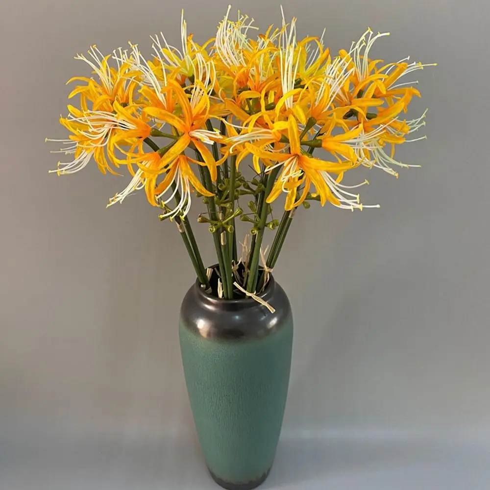 60cm Artificial Higanbana Flower Branch Handmade Plastic Silk Equinox Flower Real Touch Beautiful Fake Flower