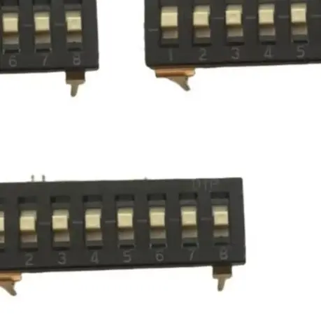 5pcs 8 Bit 3 Position Piano Key DIP Switch 2.54mm Pitch Wave Type Gold Plated Contacts For PCB Circuit Board Control Tool