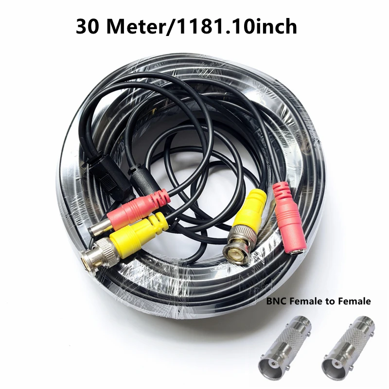 AHD Camera BNC+DC Connector 2 in 1 BNC Cable Coaxial Video Power Wires For DVR System with 2 PCS BNC Female to Female Connectors