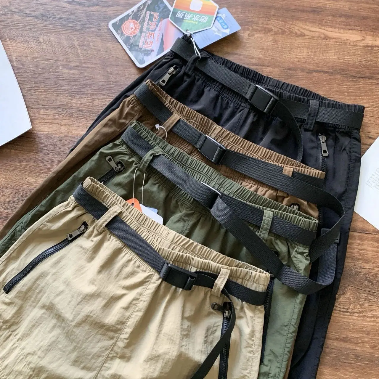 

Мужские дышащие спортивные штаны для отдыха на открытом воздухе Qui Dry Cooling Sensation с синим поясом, летнее новое поступление