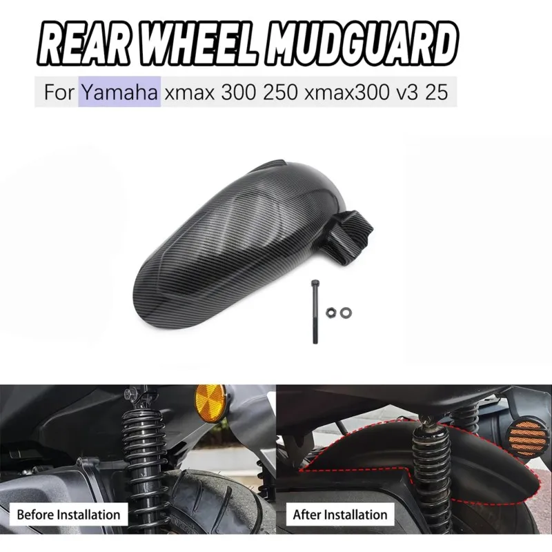 New Arrivals-Motorcycle Rear Fender For YAMAHA XMAX 300 V3 2025- Rear Wheel Splash Guard Cover Fender Guard