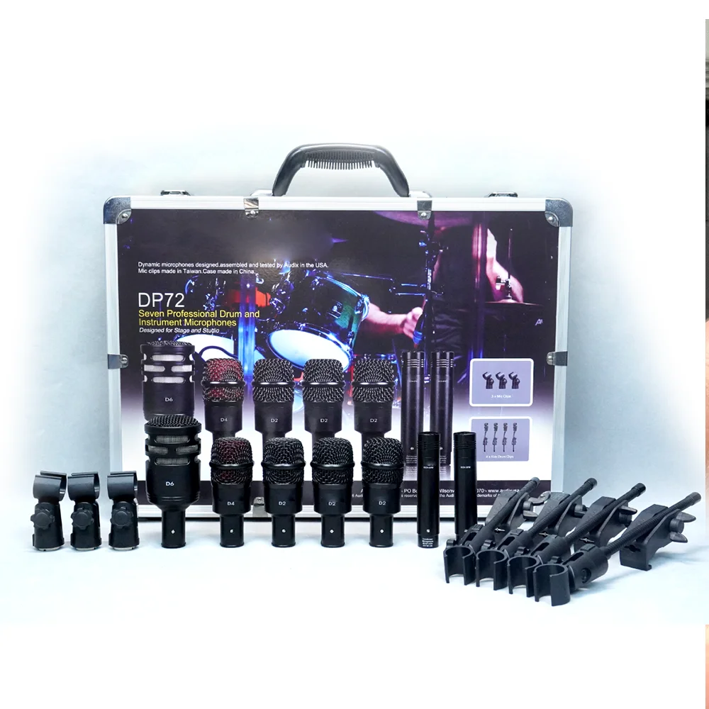 Audix-kit profissional microfone de bateria, instrumento musical, microfone para bateria, DP72, 7 pcs