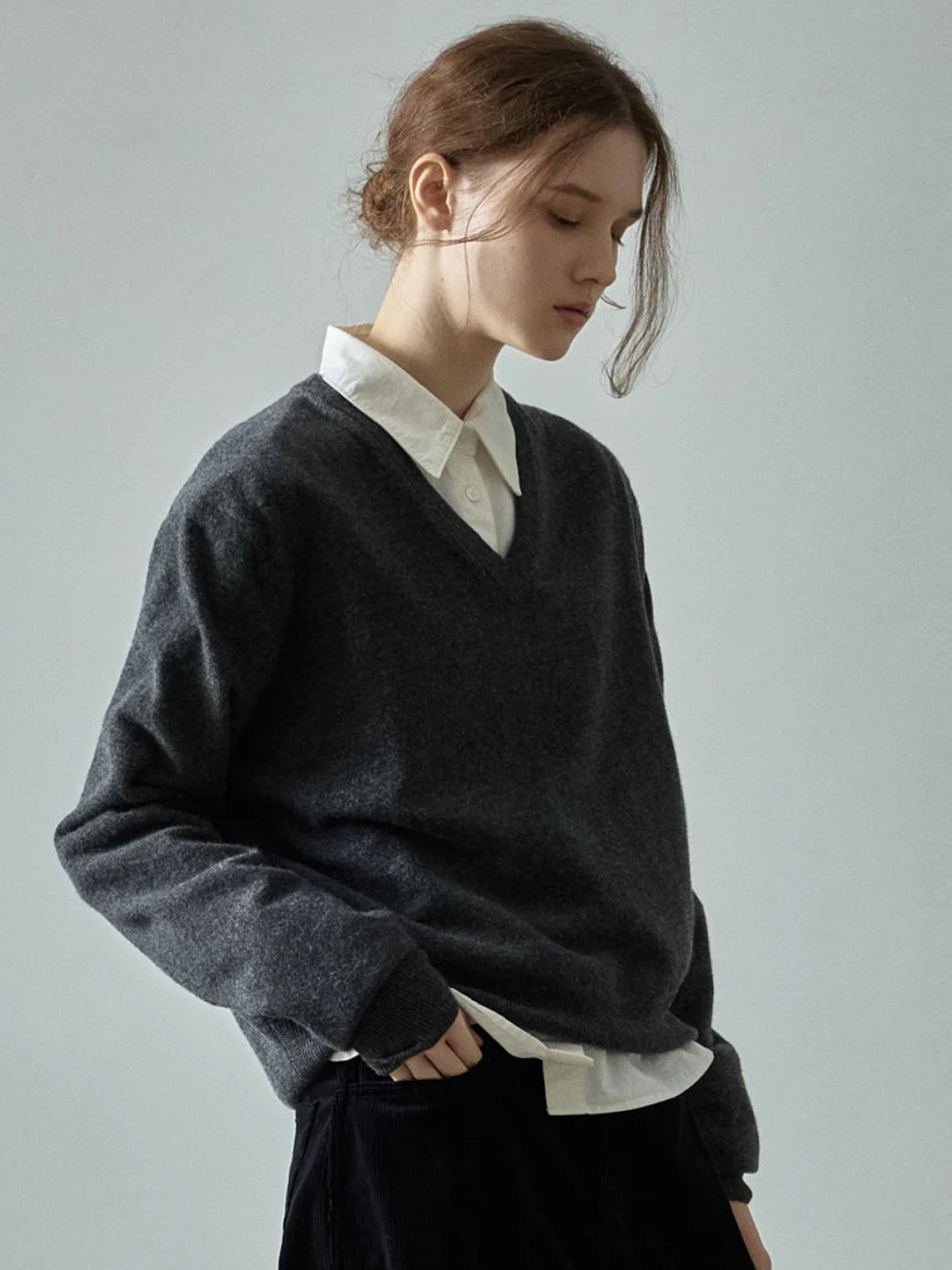 Pullover V-neck Sweater Women's 2025 Autumn and Winter New Designer 90% Wool Knitted Sweater