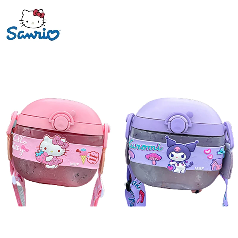 

Sanrio Kuromi Hello Kitty High-capacity Coffee Water Bottle With Lid Straw Child Student Kawaii Portable Outdoor Birthday Gifts