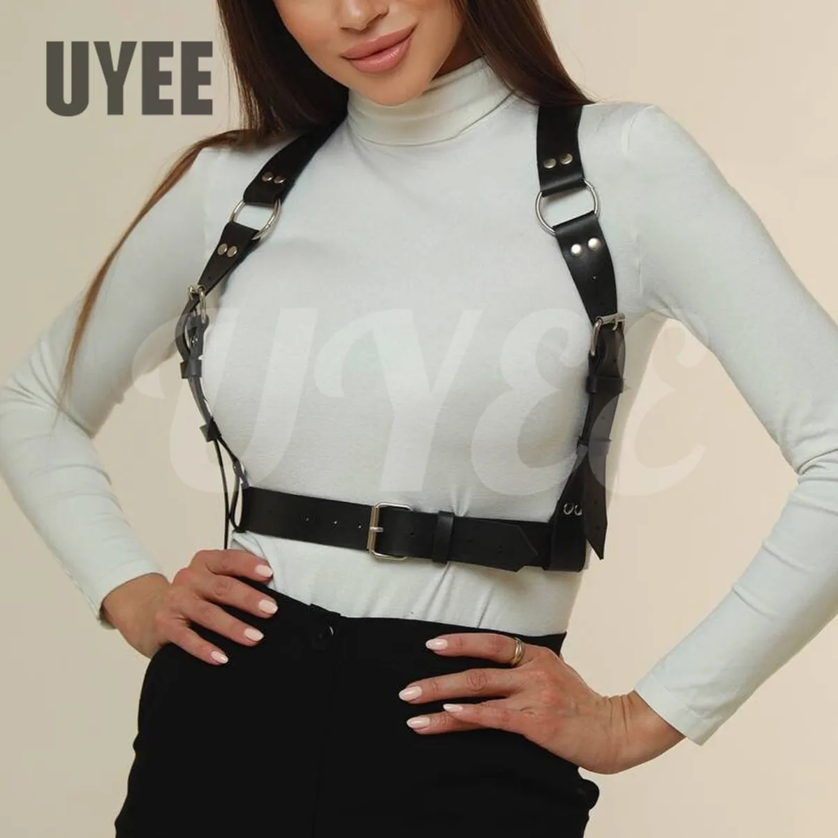 UYEE Women Men Sexy Punk Chest Harness Women Corset Waist Belt Adjustable Straps Buckle Accessory Adjustable Techwear Y2k Belt