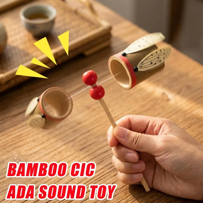 DIY Handmade Bamboo Products Toys - Bamboo Cicadas Making Chirping Sounds, Educational and Nostalgic Toys for Students