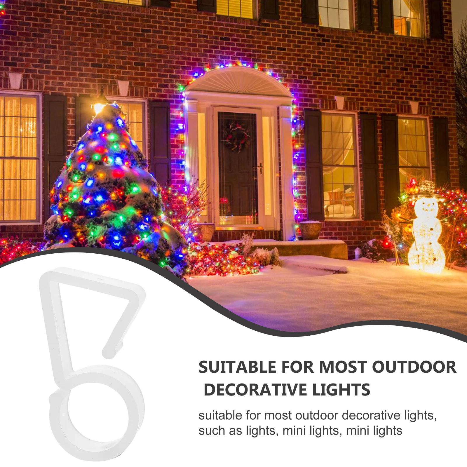 

100pcs Plastic Hooks Reusable Chic Shape Pendant Hangers For Outdoor Christmas Lights Decoration Lamp Hooks Home Storage