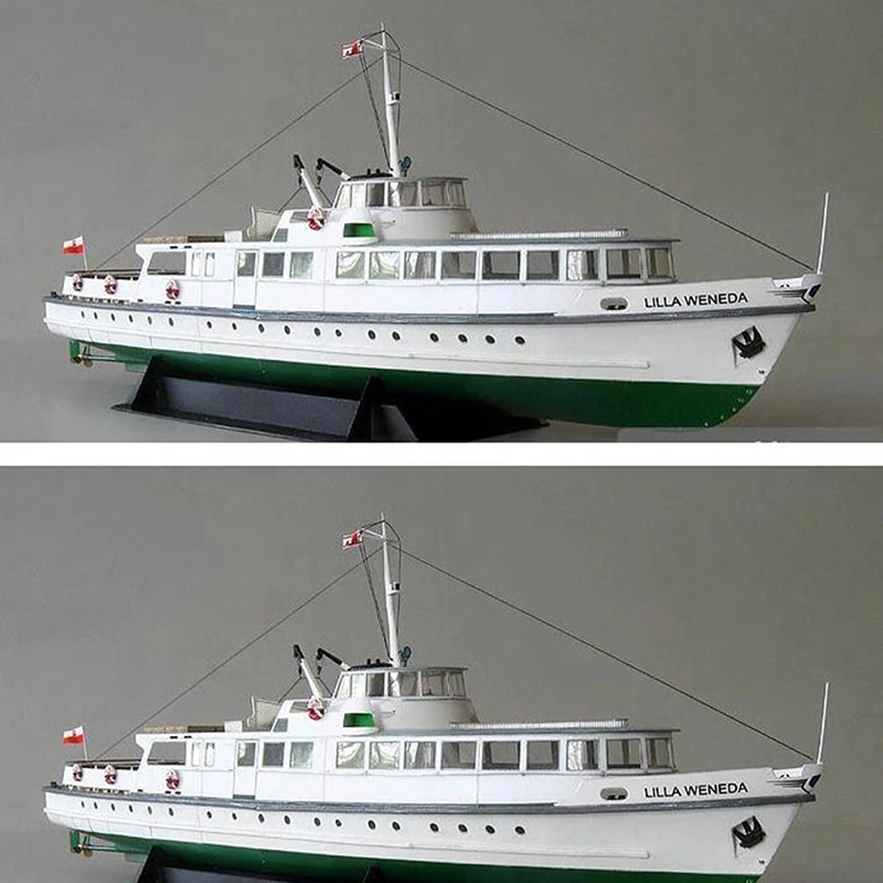 1Pc 1:100 Polen Ferry Ship Fijne 3D DIY Papieren Kaart Modelbouwsets Realistische Kustvloot Puzzel Collectible Decor