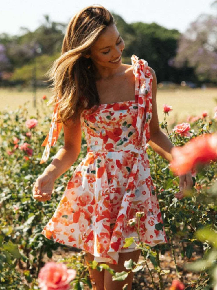 Letnia Nowa Damska Mini Sukienka Modna Sexy Bez Rękawów Vestidos Sukienki Dla Kobiet Codzienne Boho Sukienki na Imprezę Wakacyjną Odzież Damska