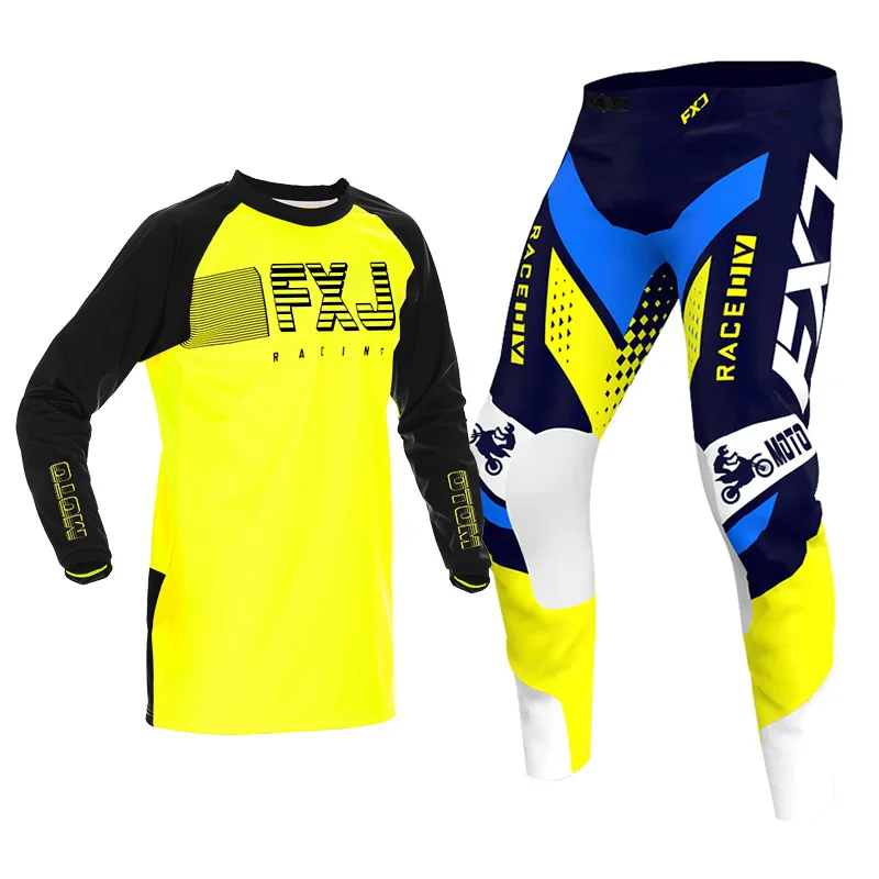 

Motocross Jersey Pant Kits Mens Women Enduro MX MTB Racer Gear Set Off-road cross racing suit blue yellow black red green white