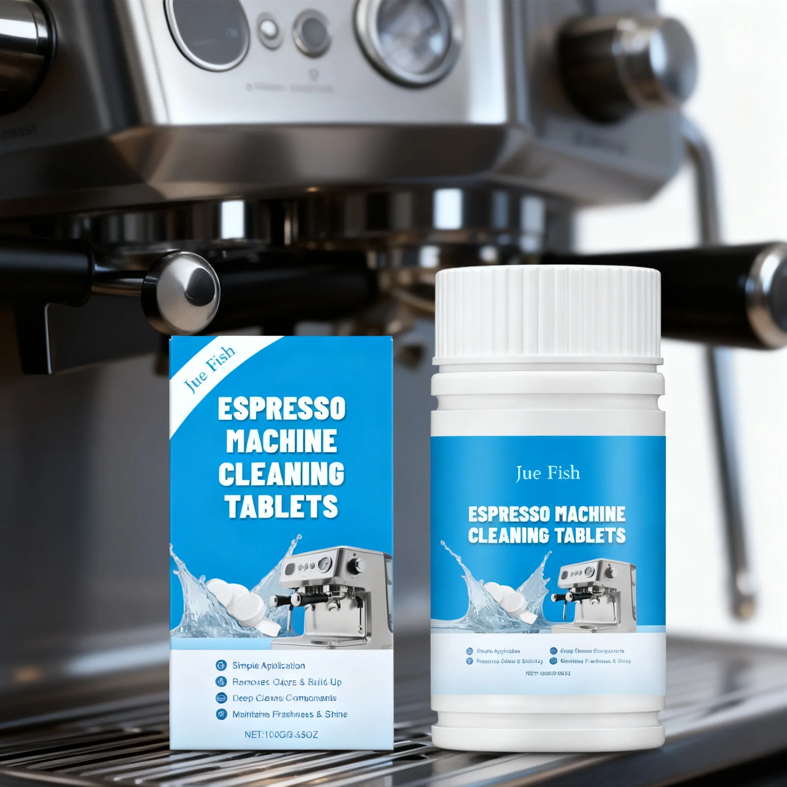 

Jue Fish Coffee Machine Cleaning Sheet Universal Daily Mild Cleaning Coffee Machine Stains and Scale Cleaning Sheet