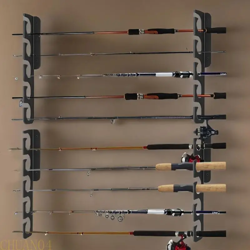 

A1A2 Fishing Rod Display Stand Horizontal Fishing Rod Hanger Wall Ceiling Storage