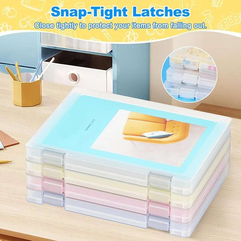 A4 File Box Paper Storage Rack, Protetor de Documentos para Revistas, Scrapbooks, Escritório, Material Escolar, 4 Pacotes